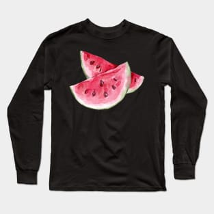 Watermelon Slices | Juicy Summer Fruit Long Sleeve T-Shirt